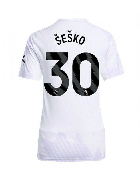 Manchester United Benjamin Sesko #30 Auswärtstrikot für Frauen 2025-26 Kurzarm Manchester United Benjamin Sesko #30 Auswärtstrikot für Frauen 2025-26 Kurzarm